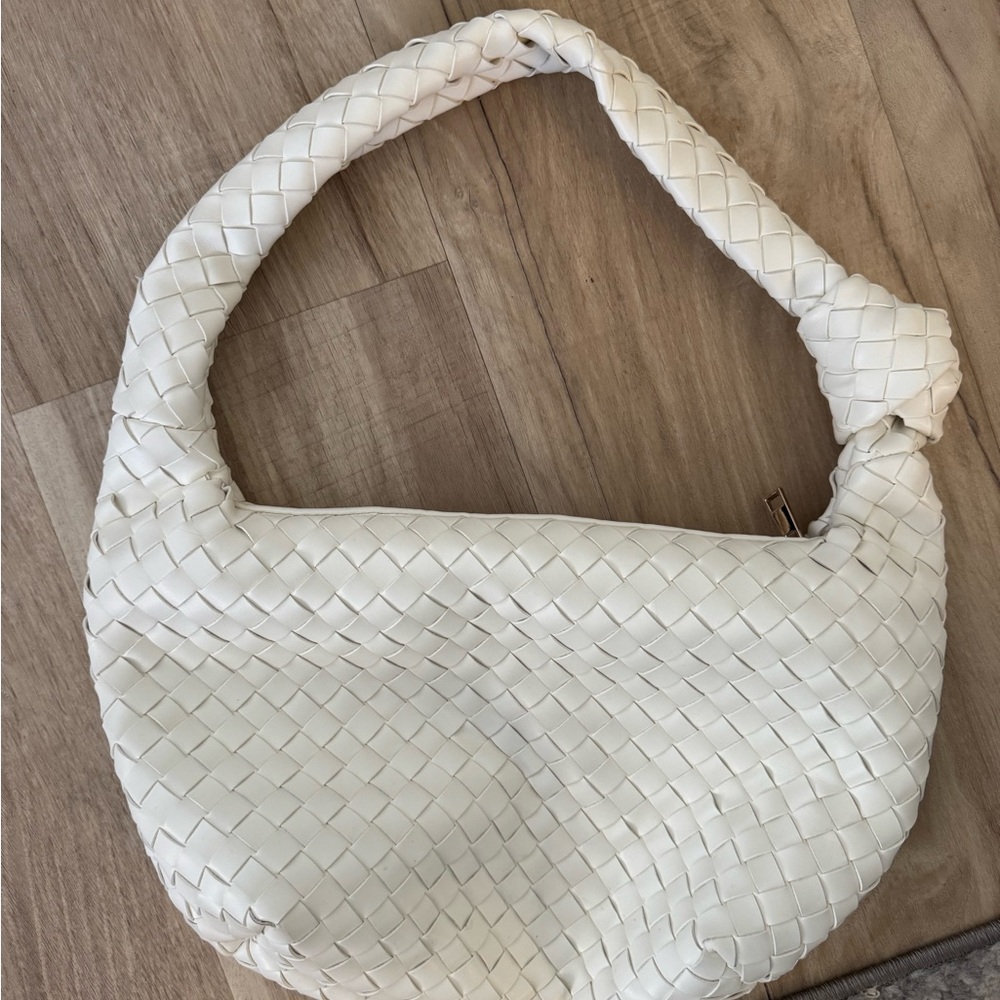 a new day Cream Woven Shoulder Bag